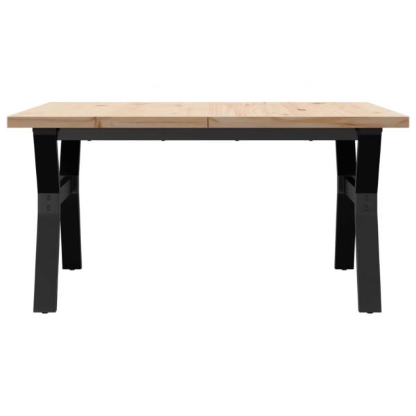 Couchtisch Y-Gestell 90x90x45,5cm Massivholz Kiefer & Gusseisen