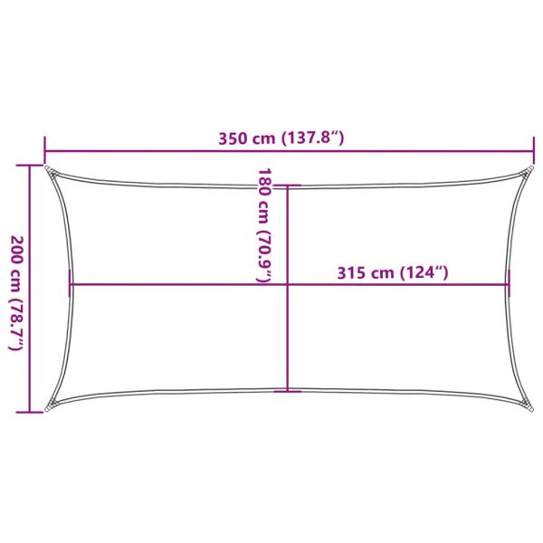 Sonnensegel 160 g/m² Rechteckig Hellgrau 2x3,5 m HDPE