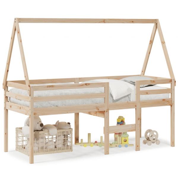 ARDEBO.de - Hochbett mit Dach 75x190 cm Massivholz Kiefer