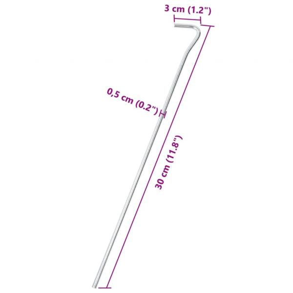 Zeltheringe 25 Stk. 30 cm Ø5 mm Verzinkter Stahl