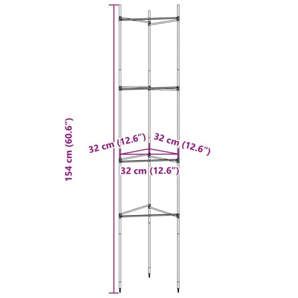 Tomatenkäfige 8 Stk. 154 cm Stahl und PP