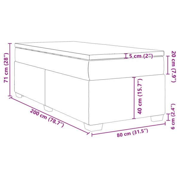 Boxspringbett mit Matratze Dunkelgrau 80x200 cm Stoff