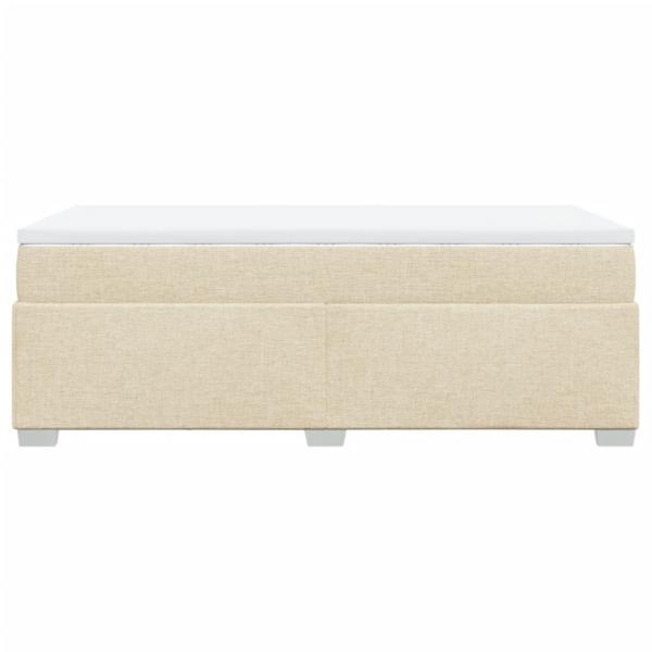 Boxspringbett mit Matratze Creme 90x200 cm Stoff