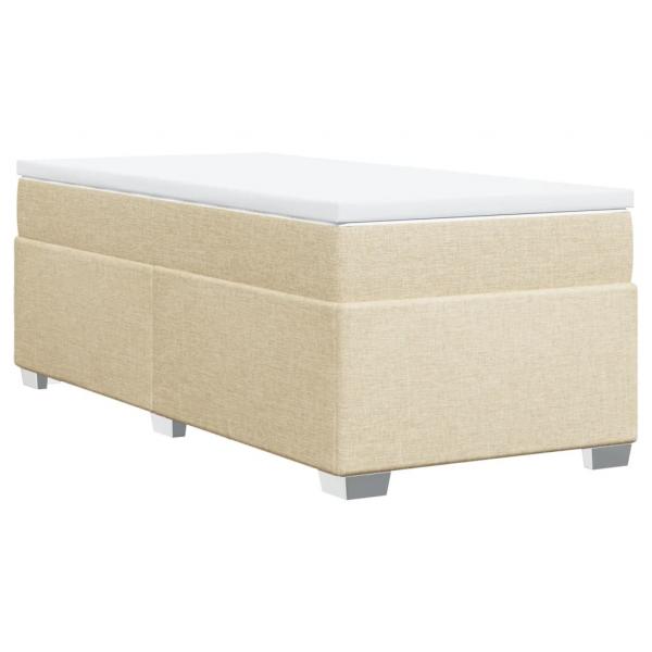 Boxspringbett mit Matratze Creme 90x200 cm Stoff