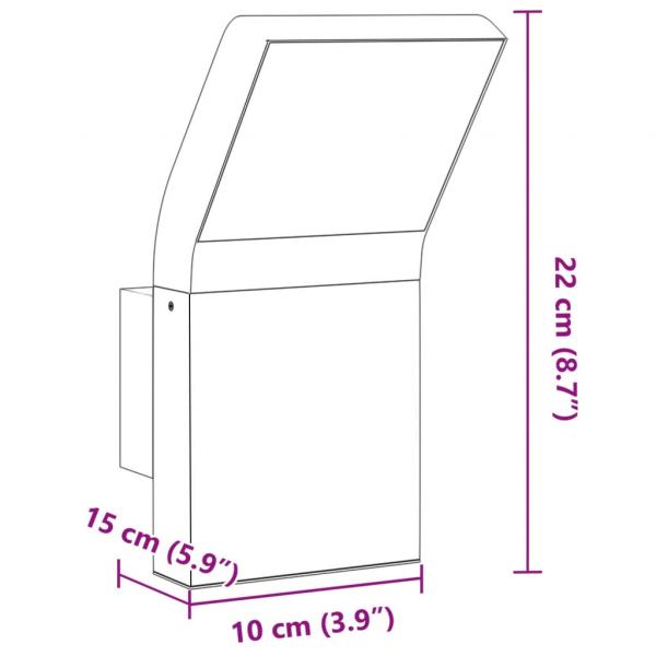 LED-Außenwandleuchte Schwarz Aluminiumdruckguss