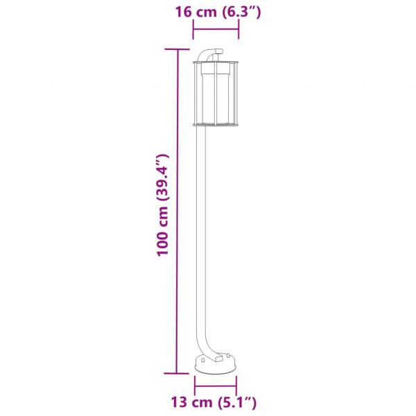 Wegeleuchte Schwarz 100 cm Edelstahl