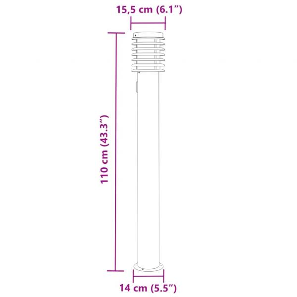 Wegeleuchte mit Steckdose Schwarz 110 cm Edelstahl