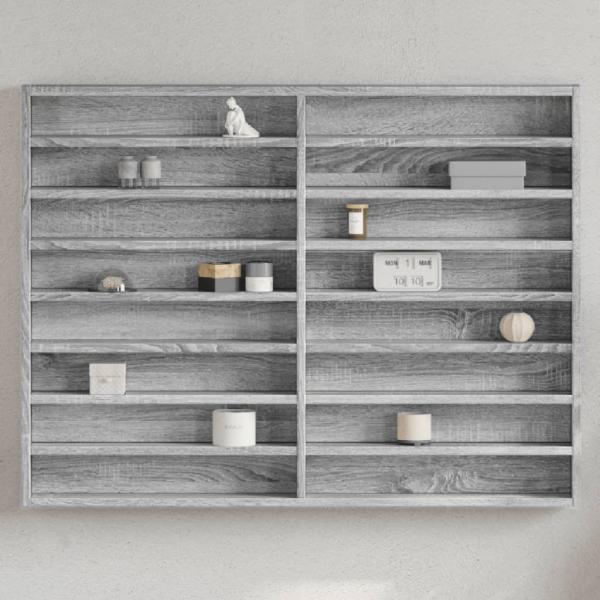 ARDEBO.de - Vitrinenschrank Grau Sonoma 100x8,5x75 cm Holzwerkstoff