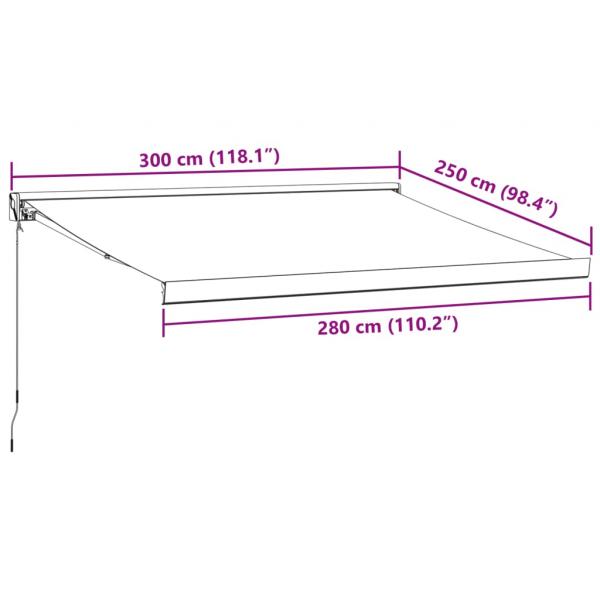 Markise Einziehbar Anthrazit und Weiß 3x2,5 m Stoff & Aluminium