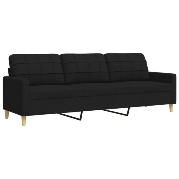 3-Sitzer-Sofa Schwarz 210 cm Stoff