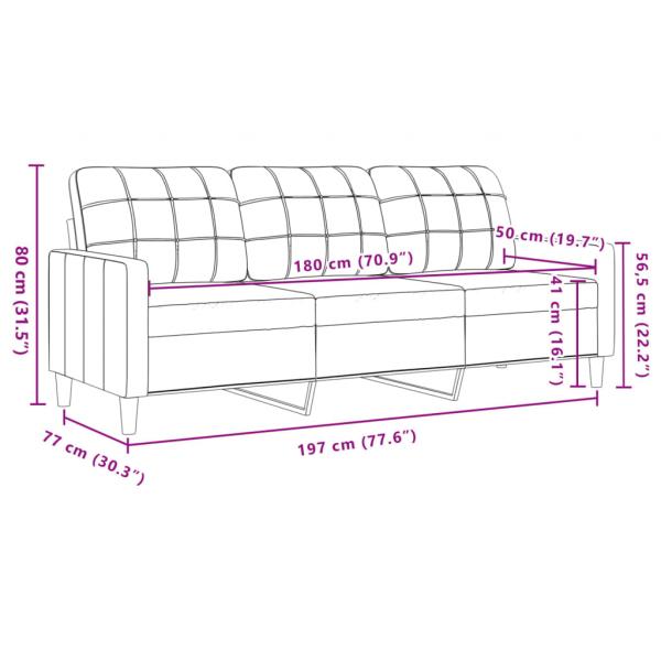 3-Sitzer-Sofa Weinrot 180 cm Samt