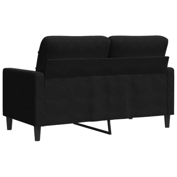 2-Sitzer-Sofa Schwarz 120 cm Samt