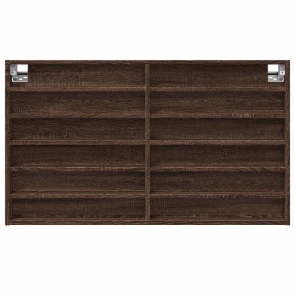 Vitrinenschrank Braun Eichen-Optik 100x8,5x58 cm Holzwerkstoff