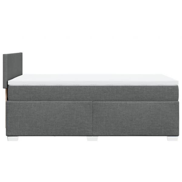 Boxspringbett mit Matratze Dunkelgrau 90x200 cm Stoff