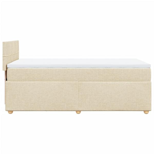 Boxspringbett mit Matratze Creme 80x200 cm Stoff