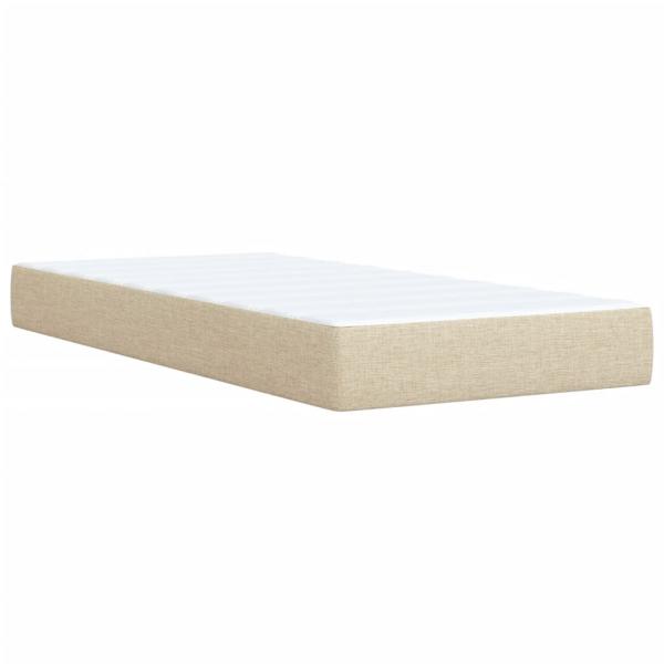 Boxspringbett mit Matratze Creme 80x200 cm Stoff