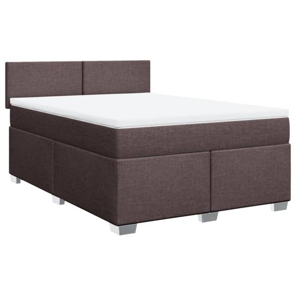 Boxspringbett mit Matratze Dunkelbraun 140x200 cm Stoff