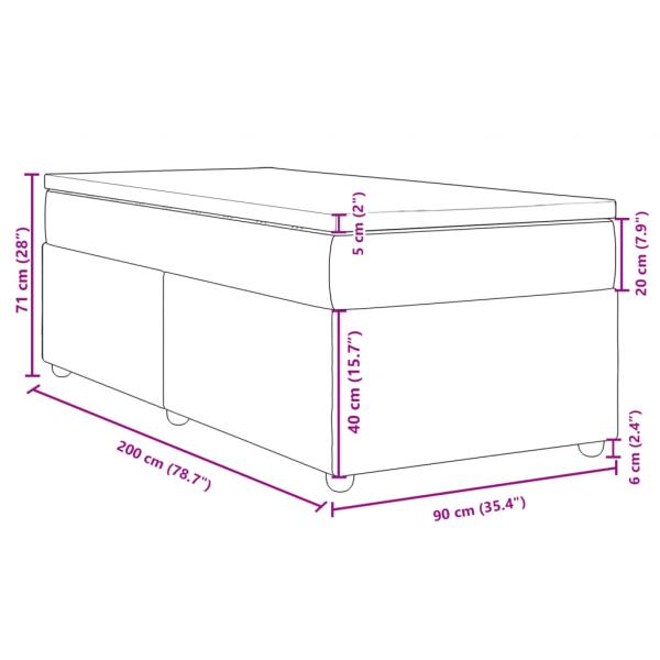 Boxspringbett mit Matratze Dunkelgrau 90x200 cm Stoff