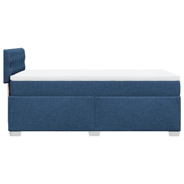 Boxspringbett mit Matratze Blau 90x200 cm Stoff