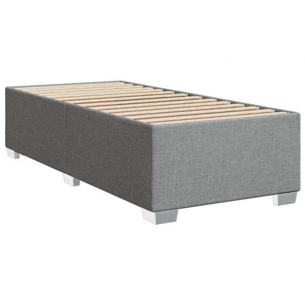 Boxspringbett mit Matratze Hellgrau 100x200 cm Stoff