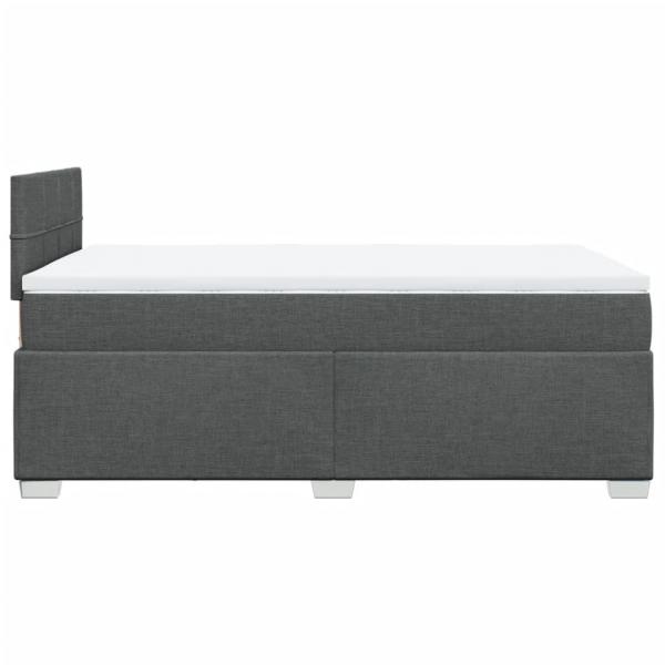 Boxspringbett mit Matratze Dunkelgrau 120x200 cm Stoff