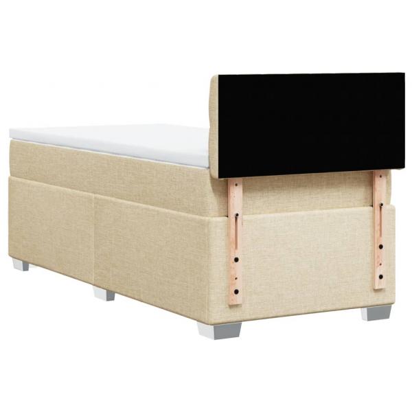 Boxspringbett mit Matratze Creme 80x200 cm Stoff