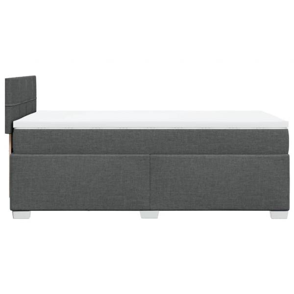 Boxspringbett mit Matratze Dunkelgrau 90x190 cm Stoff