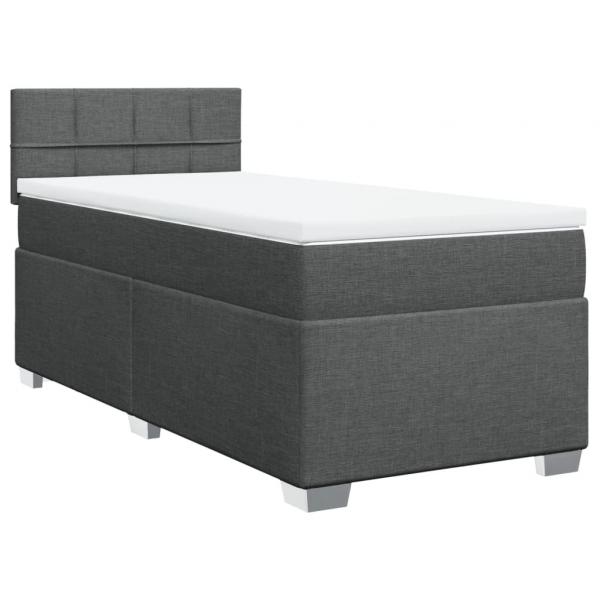 Boxspringbett mit Matratze Dunkelgrau 90x190 cm Stoff