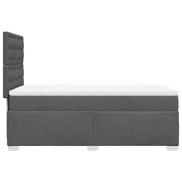 Boxspringbett mit Matratze Dunkelgrau 90x190 cm Stoff