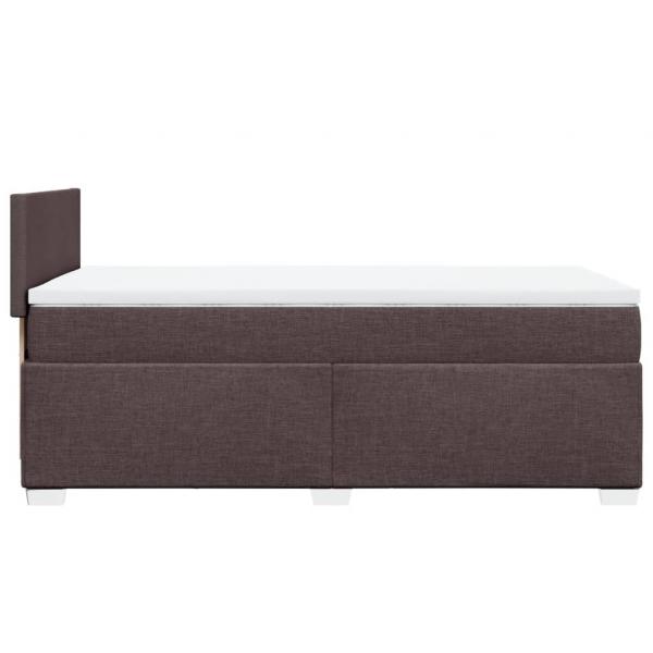 Boxspringbett mit Matratze Dunkelbraun 90x200 cm Stoff