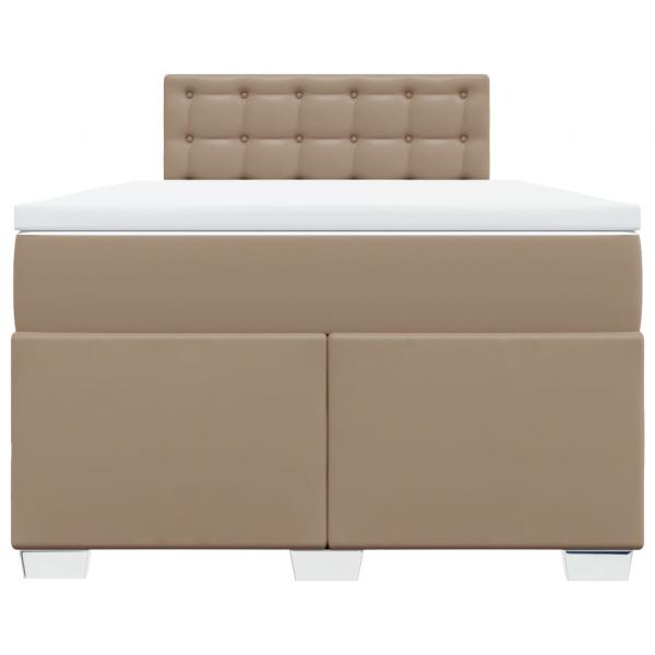 Boxspringbett Matratze Cappuccino-Braun 120x200cm Kunstleder