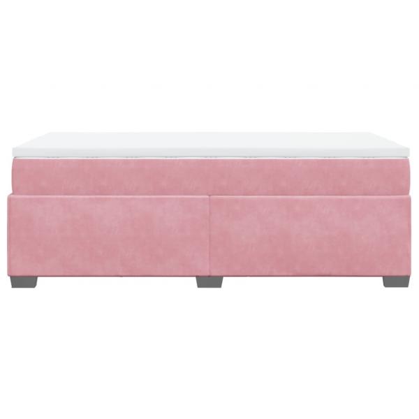 Boxspringbett mit Matratze Rosa 90x200 cm Samt