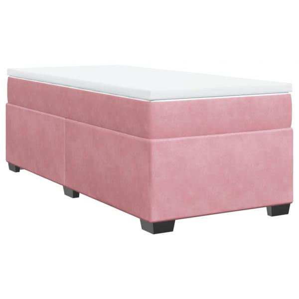 Boxspringbett mit Matratze Rosa 90x200 cm Samt