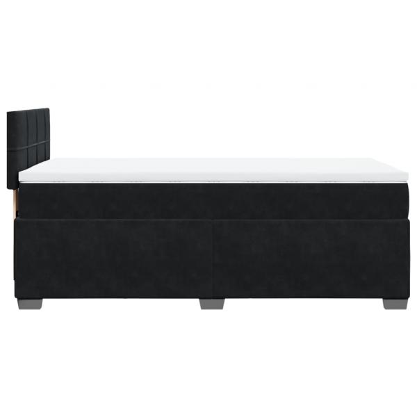 Boxspringbett mit Matratze Schwarz 90x190 cm Samt