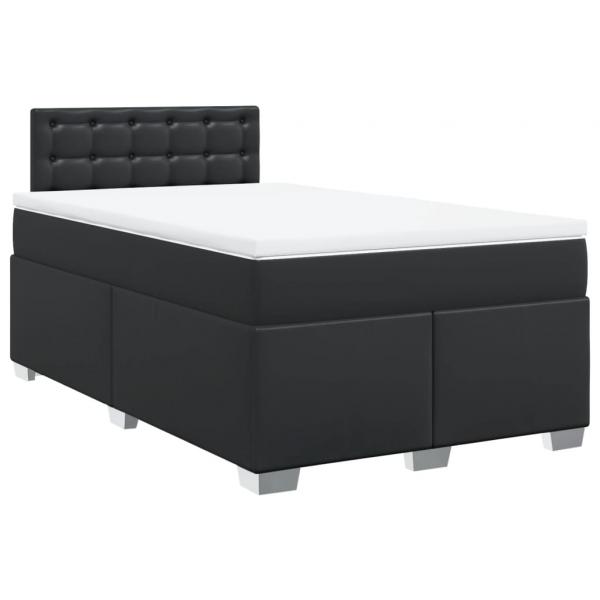 Boxspringbett mit Matratze Schwarz 120x190 cm Kunstleder