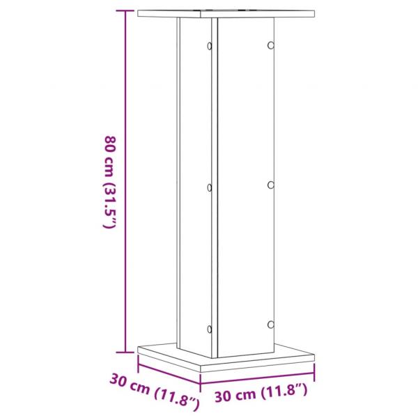 Lautsprecherständer 2 Stk. Braun Eichen-Optik 30x30x80 cm