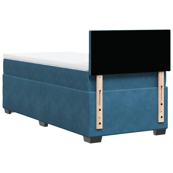 Boxspringbett mit Matratze Blau 90x190 cm Samt