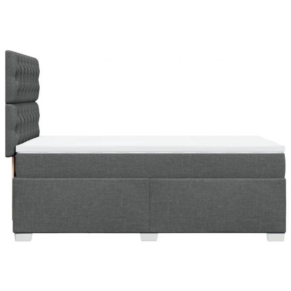 Boxspringbett mit Matratze Dunkelgrau 90x190 cm Stoff