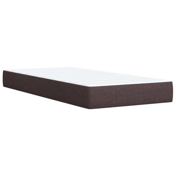 Boxspringbett mit Matratze Dunkelbraun 100x200 cm Stoff