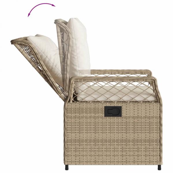 9-tlg. Garten-Essgruppe mit Kissen Beige Poly Rattan