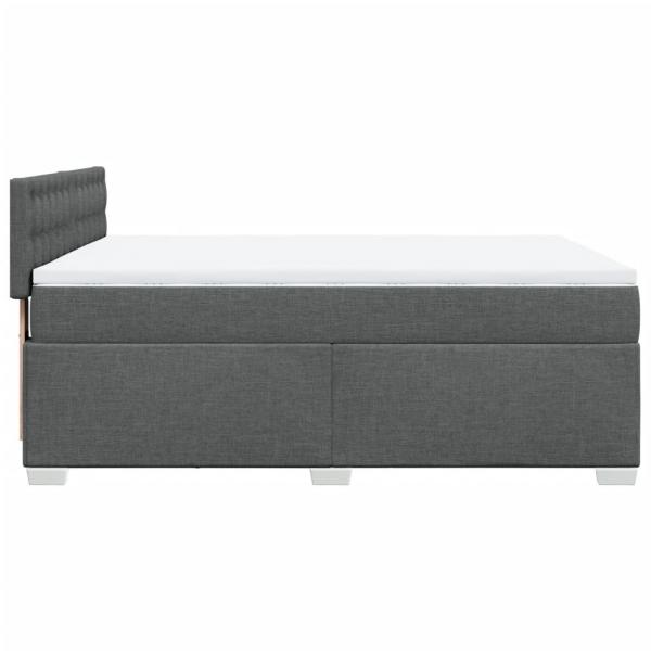 Boxspringbett mit Matratze Dunkelgrau 140x200 cm Stoff