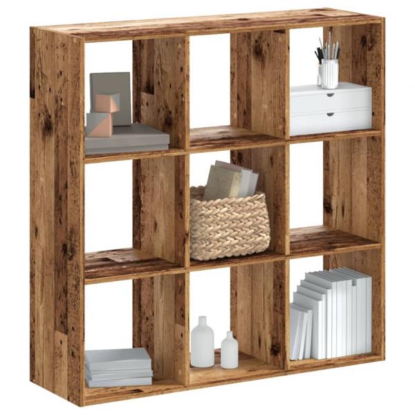 ARDEBO.de - Bücherregal Altholz-Optik 102x32x102 cm Holzwerkstoff