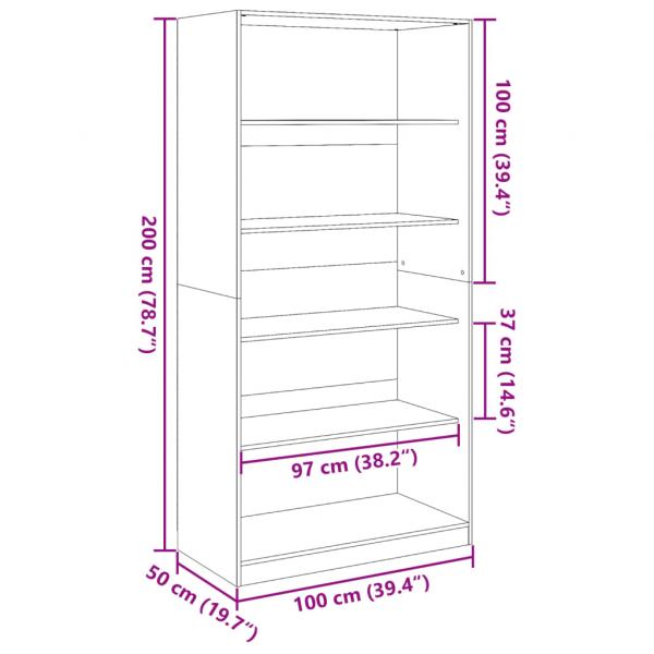 Kleiderschrank Weiß 100x50x200 cm Holzwerkstoff