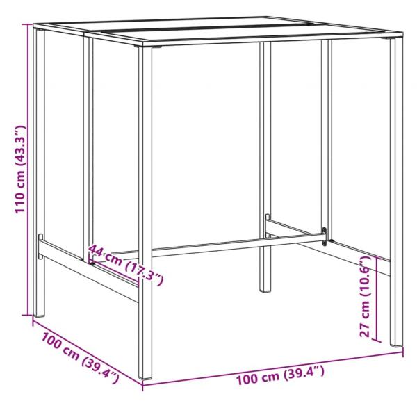 5-tlg. Gartenbar-Set Schwarz Pulverbeschichteter Stahl