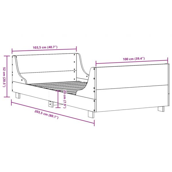 Massivholzbett ohne Matratze Weiß 100x200 cm Kiefernholz