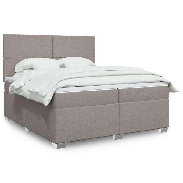 ARDEBO.de - Boxspringbett mit Matratze Taupe 200x200 cm Stoff