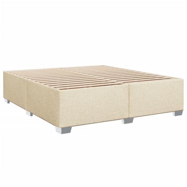 Boxspringbett mit Matratze Creme 200x200 cm Stoff