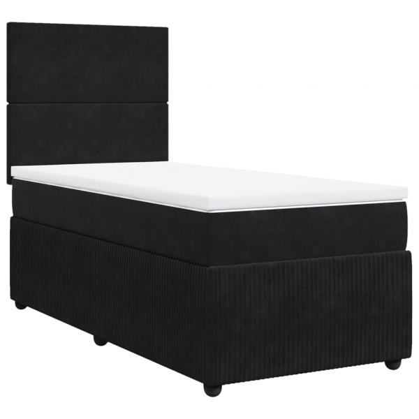 Boxspringbett mit Matratze Schwarz 80x200 cm Samt