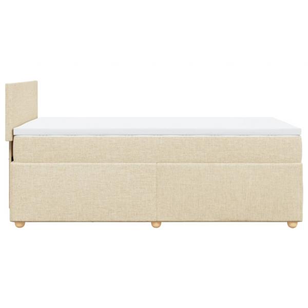 Boxspringbett mit Matratze Creme 90x190 cm Stoff