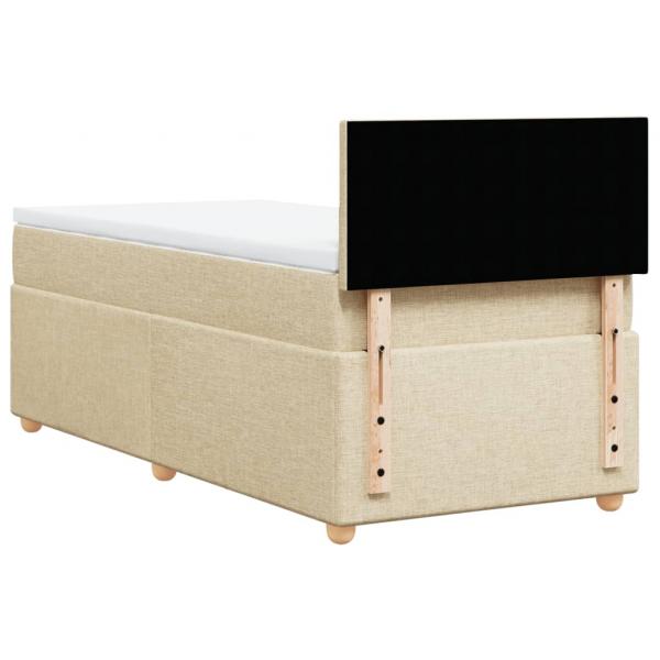 Boxspringbett mit Matratze Creme 90x190 cm Stoff